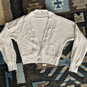 Free People Cream Open-Front Cardigan